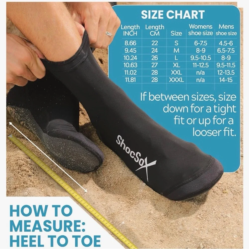 ShocSox Black Water Socks with Kevlar Sole Volleyball Soccer Athletic